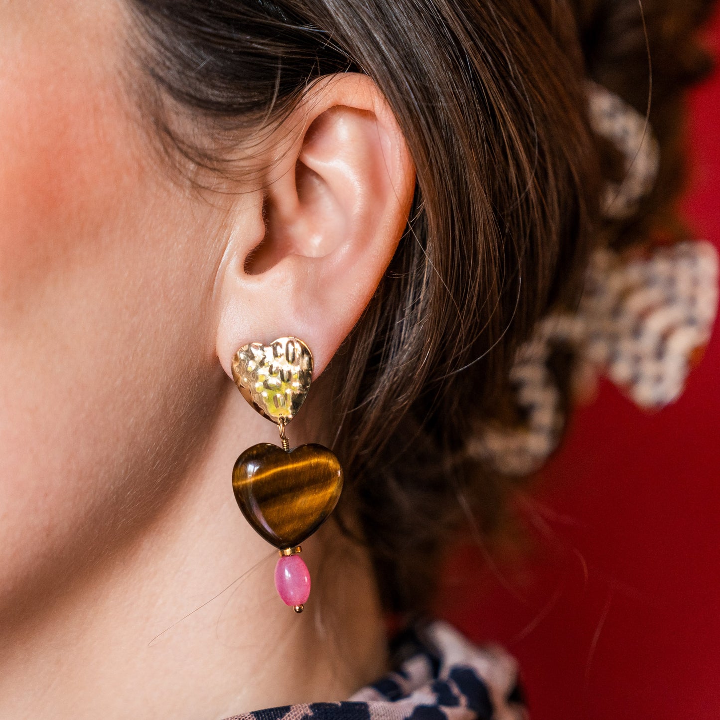 Tiger heart oorbellen