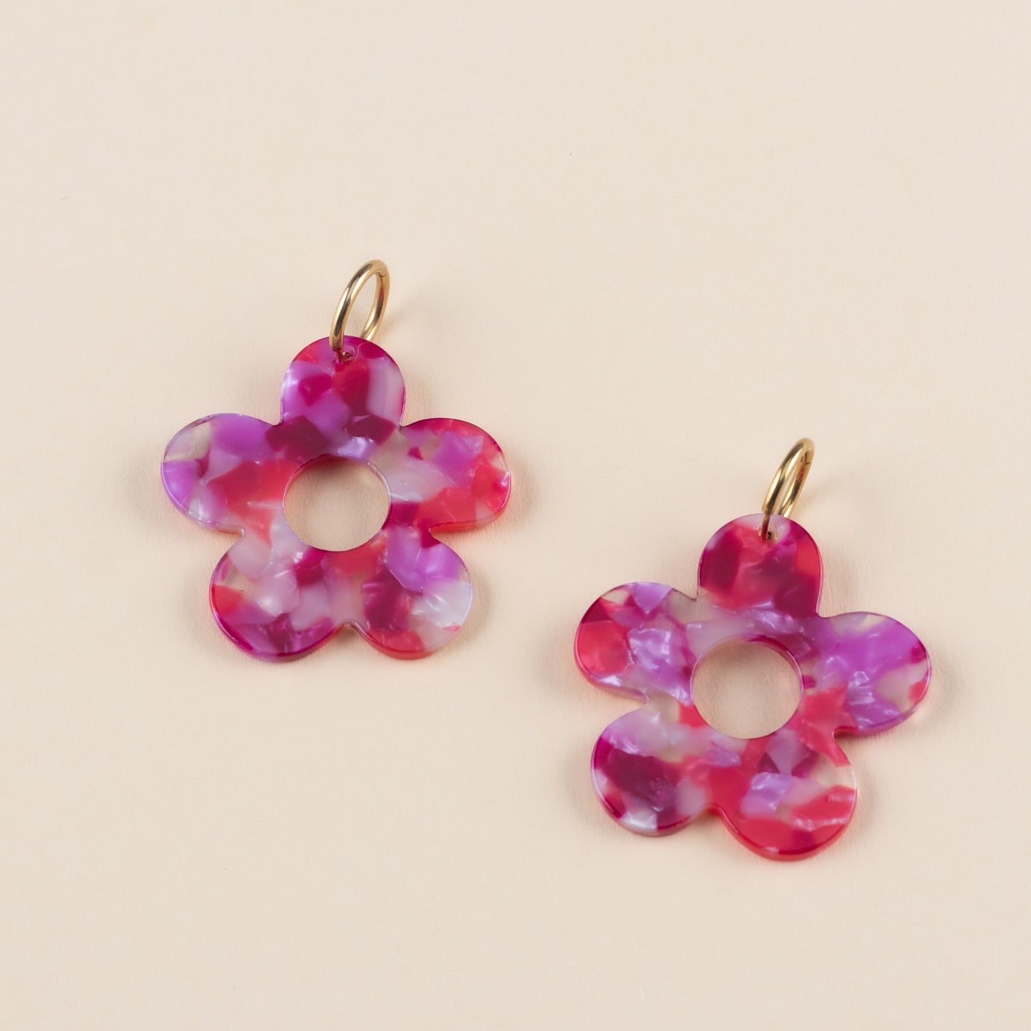 Flower fest earrings purple mix