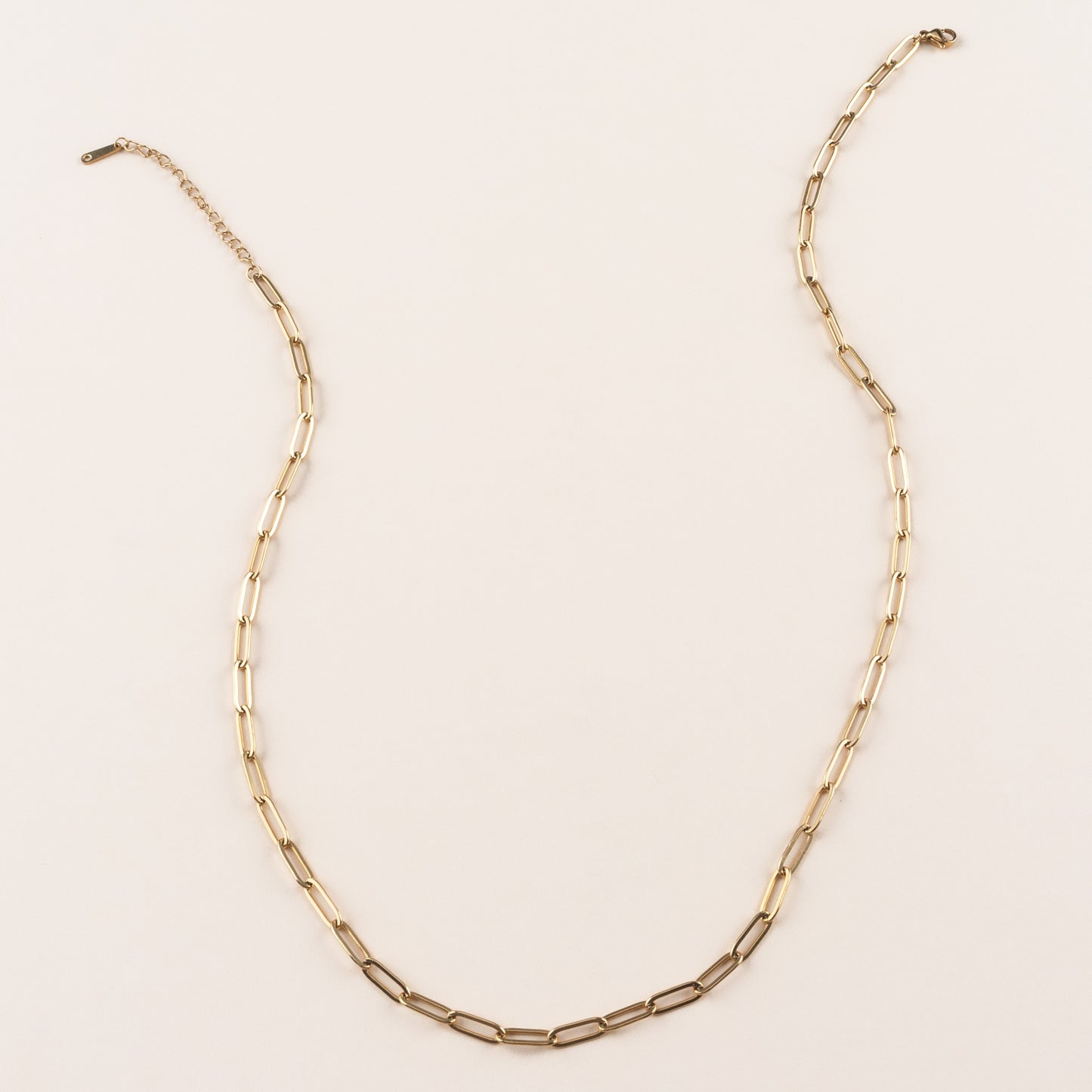 Paperclip ketting goud