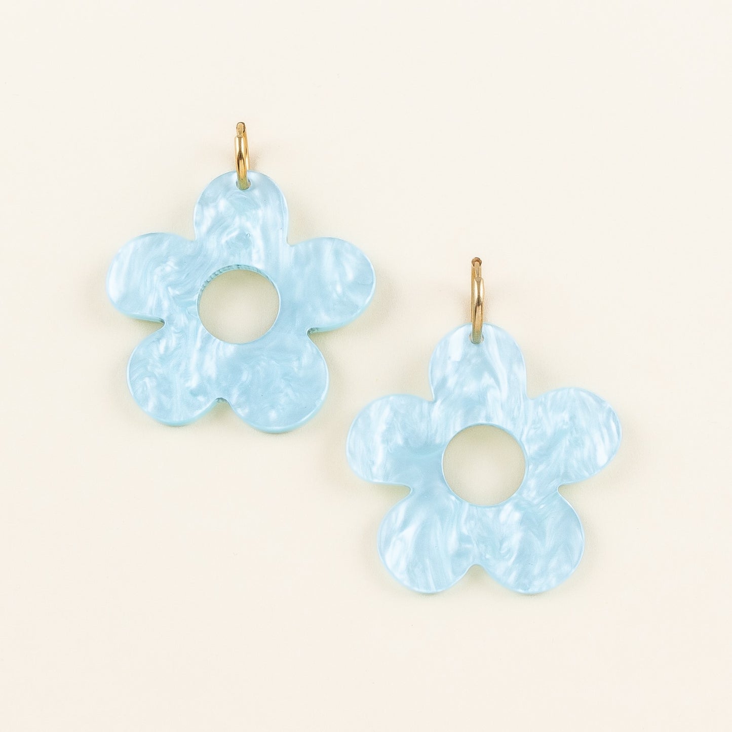 Flower fest oorbellen lichtblauw