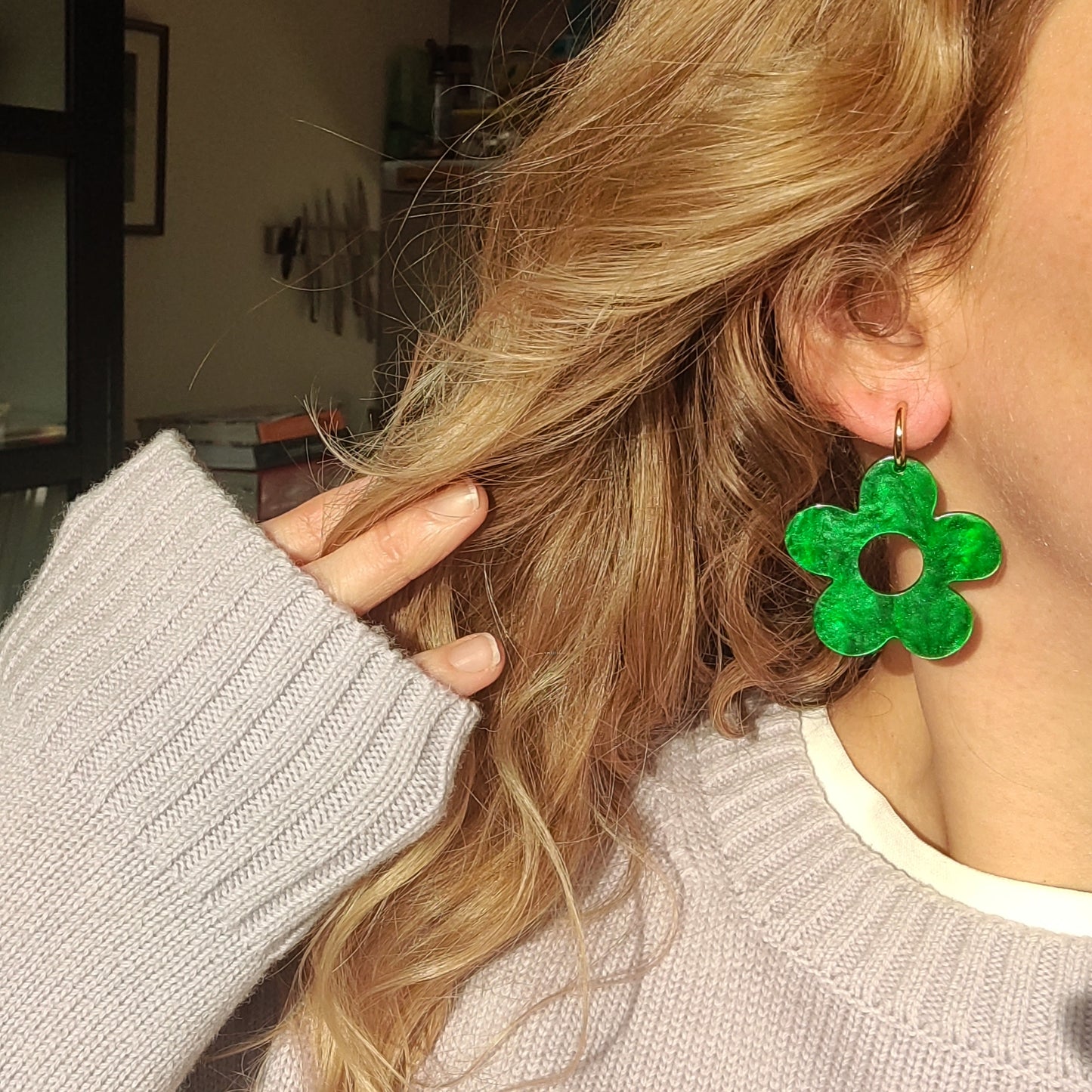 Flower fest oorbellen groen