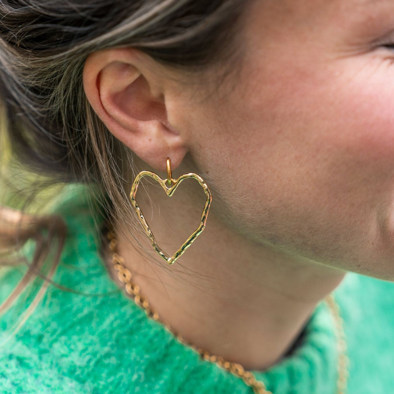 Heart hoops gold