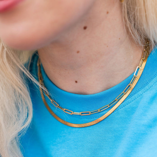 Paperclip ketting goud