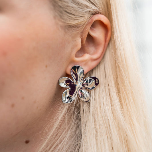 Lotus earrings silver