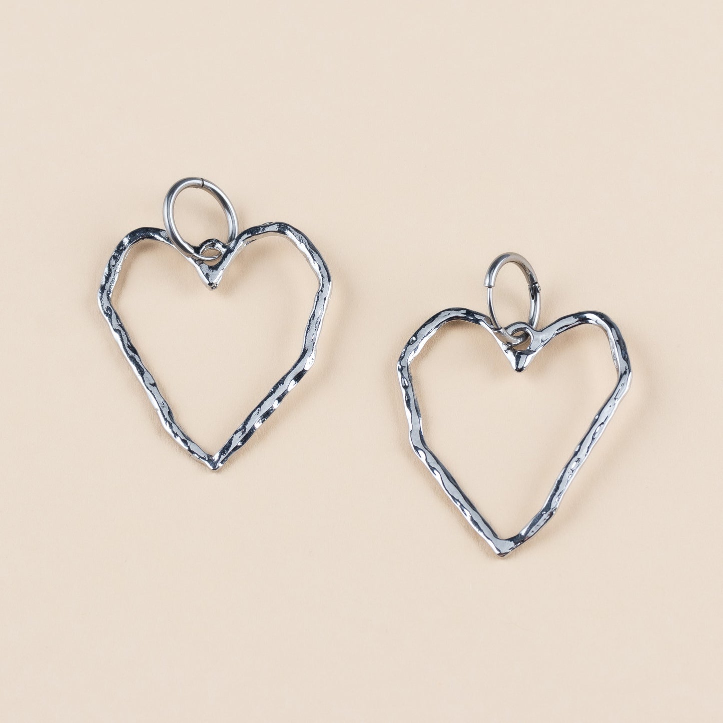 Heart hoops silver