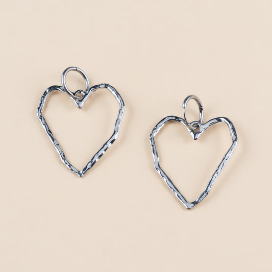 Heart hoops zilver