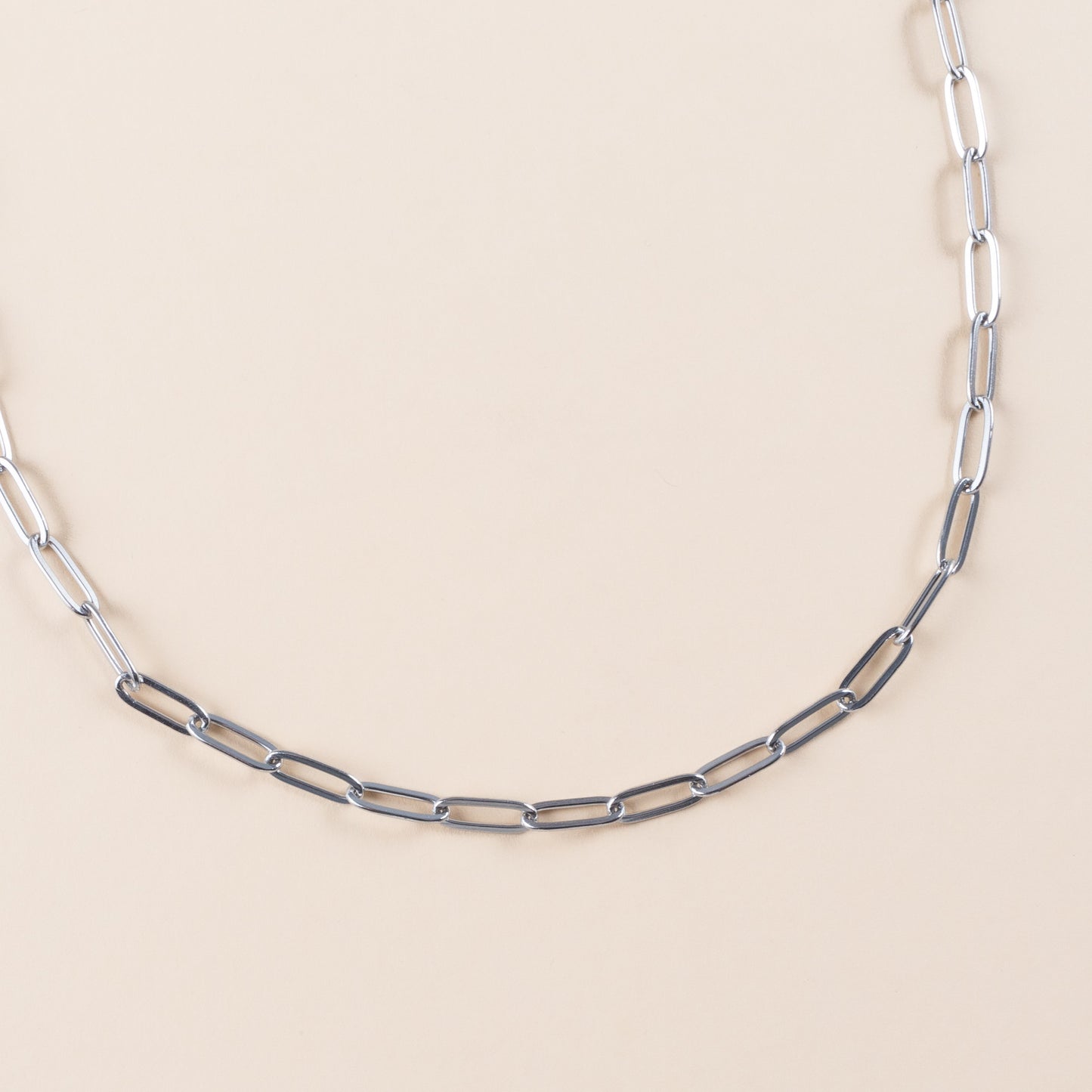 Paperclip ketting zilver