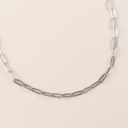 Paperclip ketting zilver