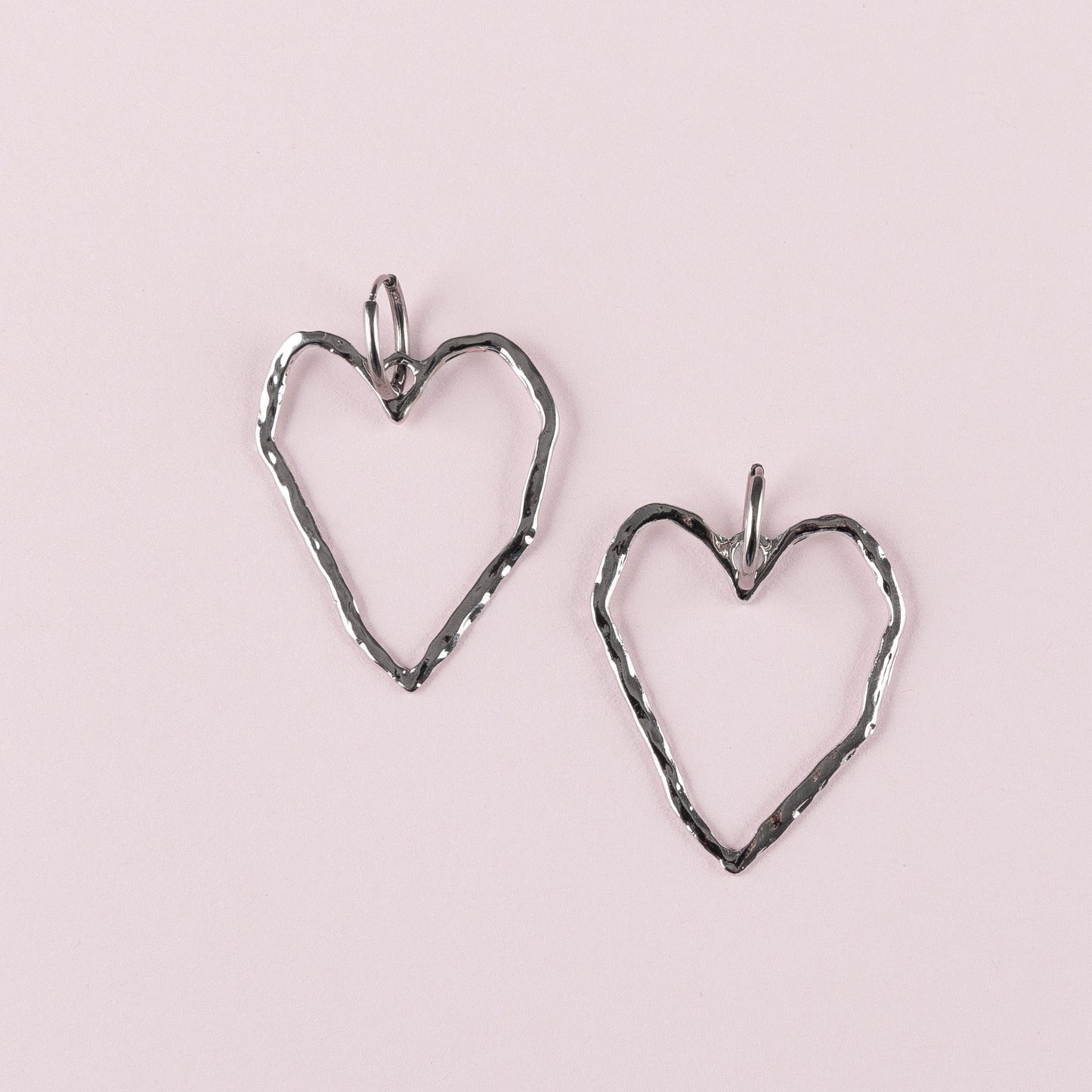 Heart hoops silver