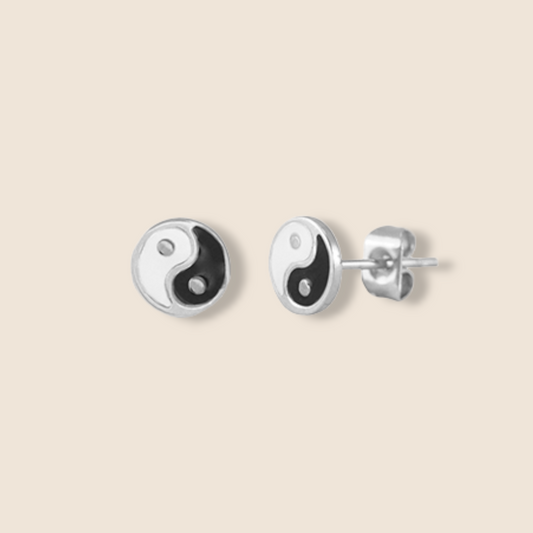 Yin Yang knopjes zilver